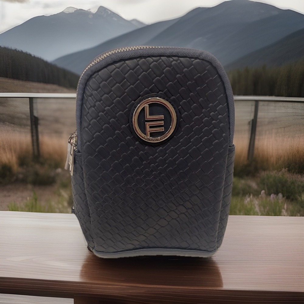 London‎ Fog Broadway Double Compartment Woven Sling – Navy